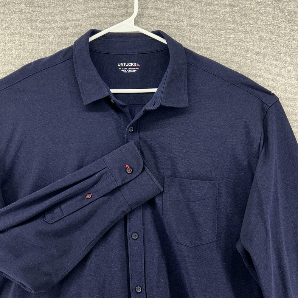 UNTUCKit Mercury Shirt Men Size XXXL Blue Long Sleeve Button Up‎ Cotton Casual